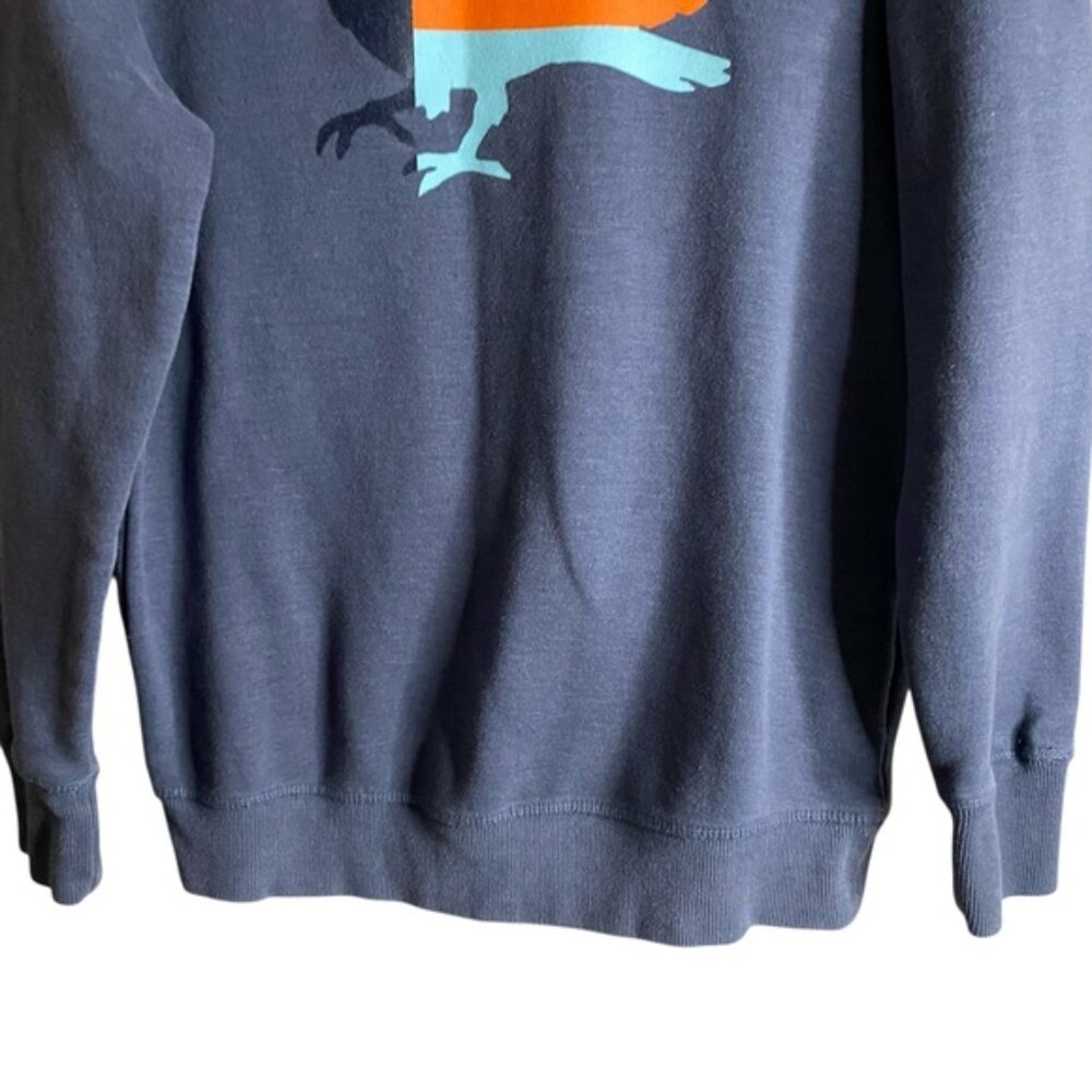 Modern Amusement Women's Blue Graphic Bird Cotton Blend Crewneck Sweatshirt - Picture 3 of 8